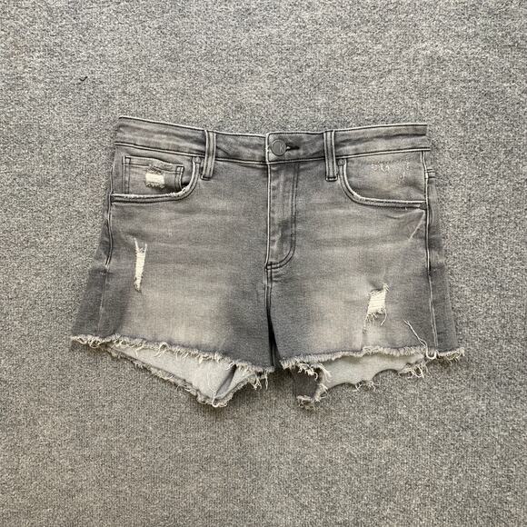 Kut From The Kloth Shorts Womens 6 Gray Denim Jane High Rise Distressed Cutoff - Picture 2 of 10